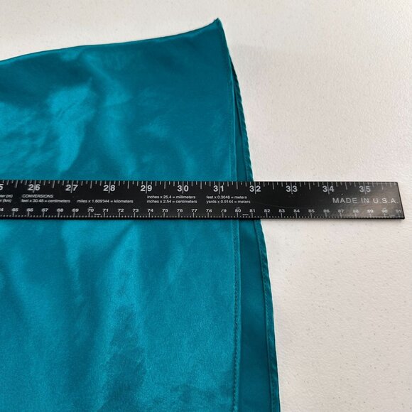 Vtg California Dynasty Satin Chemise Nightgown Adjustable Spaghetti Straps Teal - Picture 6 of 7